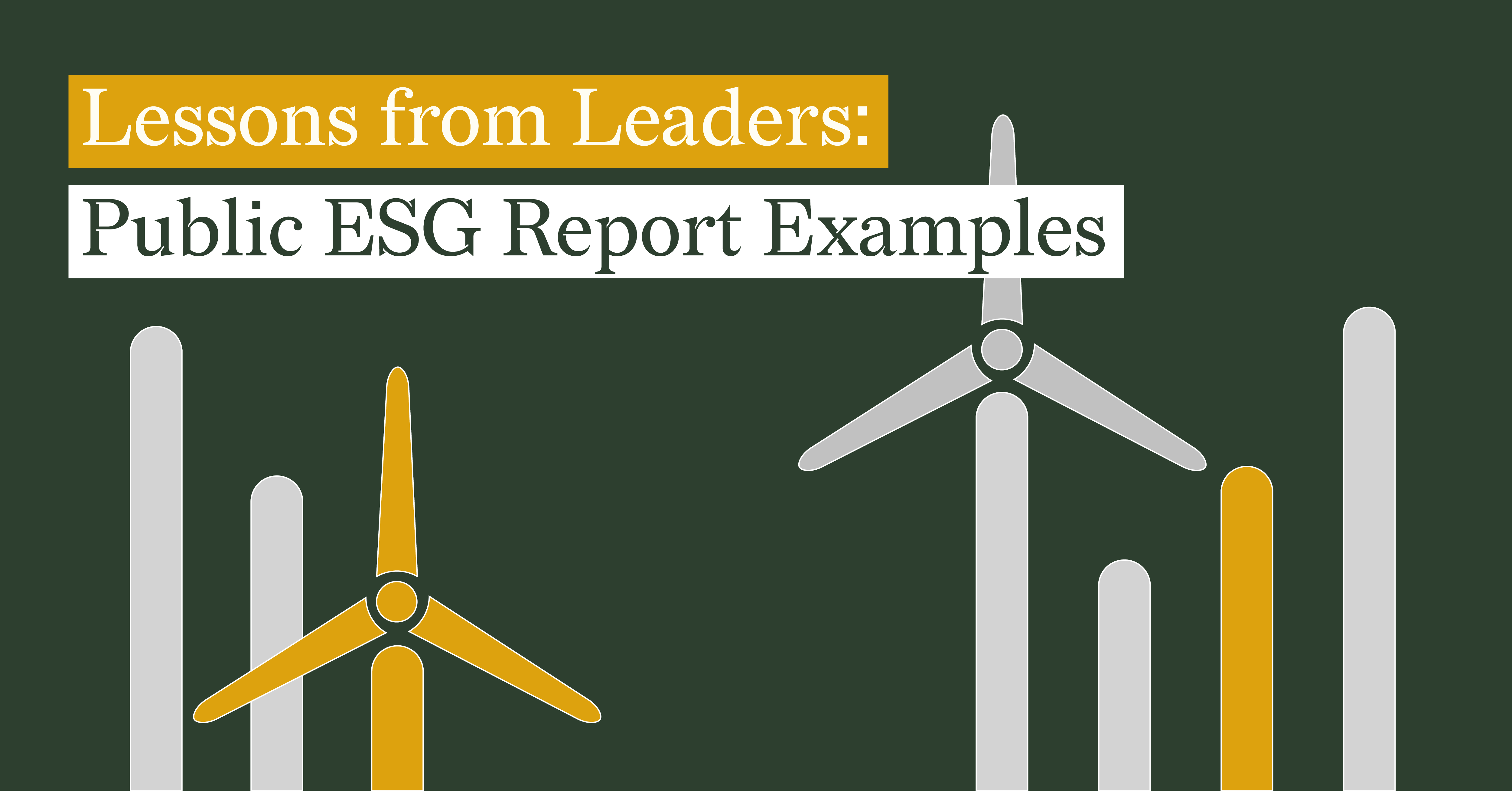 The image features a green, yellow, grey, and white color scheme. Two bar charts are shown of which two bars represent wind turbines. 